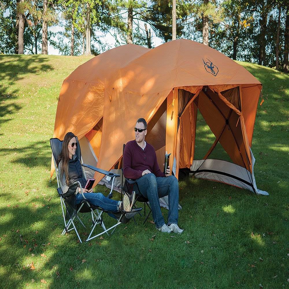 Gazelle Tents T4 Plus Outdoor Pop Up 8 Person Hub Tent with Screen Room ...