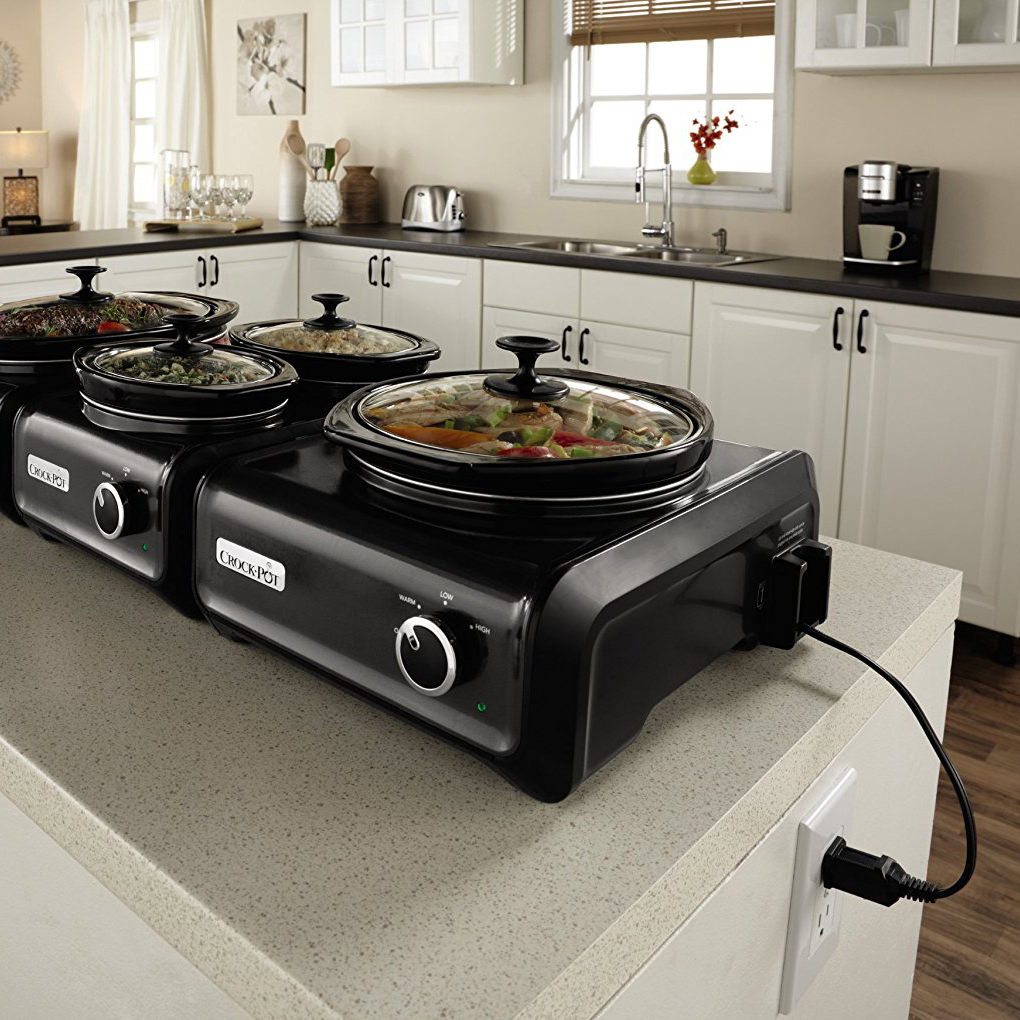 CrockPot Hook Up 2Quart Entertaining Slow Cooker System, Black (Open