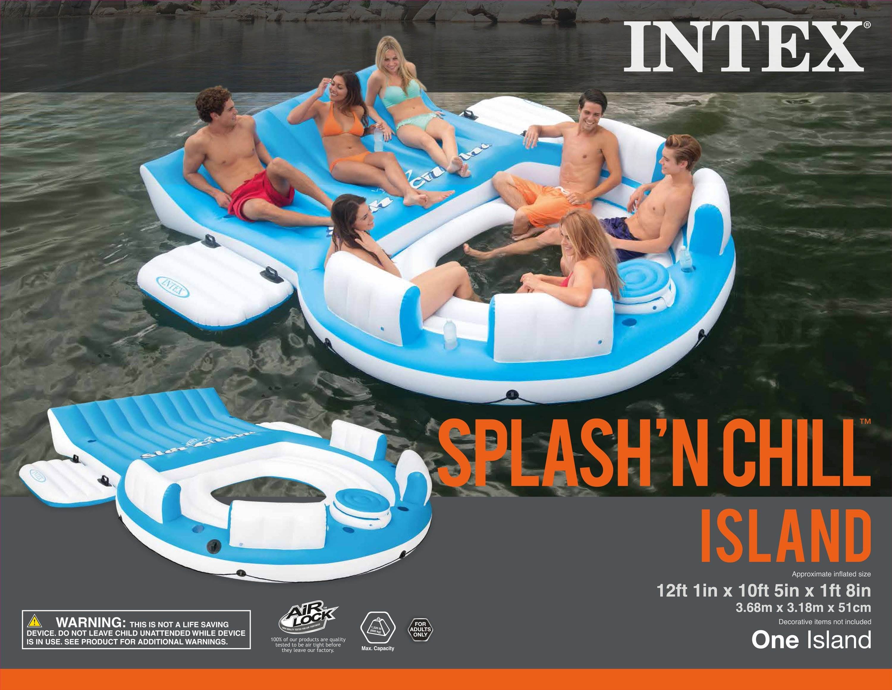 Intex Inflatable Splash n Chill Island Raft Float Lounger