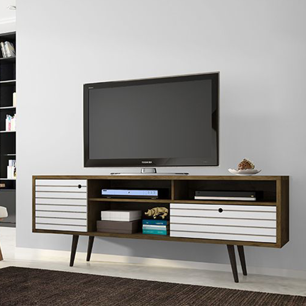 Manhattan Comfort Liberty 70.86 Inch Modern Wood TV Stand with Legs