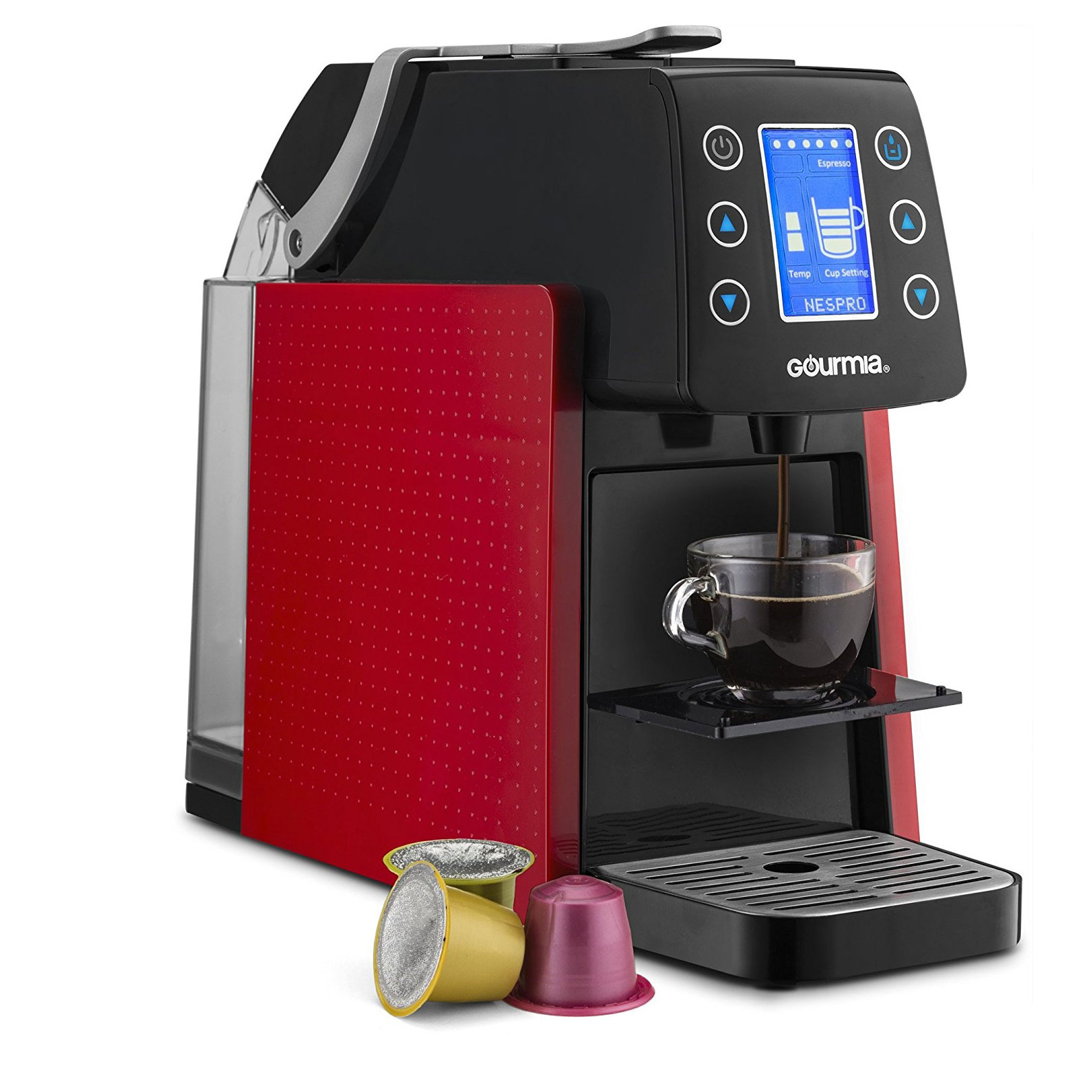 Gourmia 1 Touch Programmable Single Serve Coffee and Espresso Maker