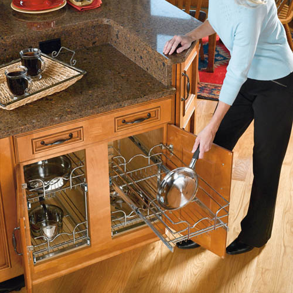 RevAShelf 15" Wide 22" Deep Base 2 Tier Pull Out Wire Basket (Used) eBay