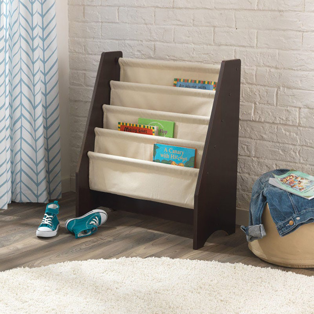 KidKraft Sling Canvas Kids Wooden Bookshelf, Espresso/Natural (Open Box) 706943142295 | eBay