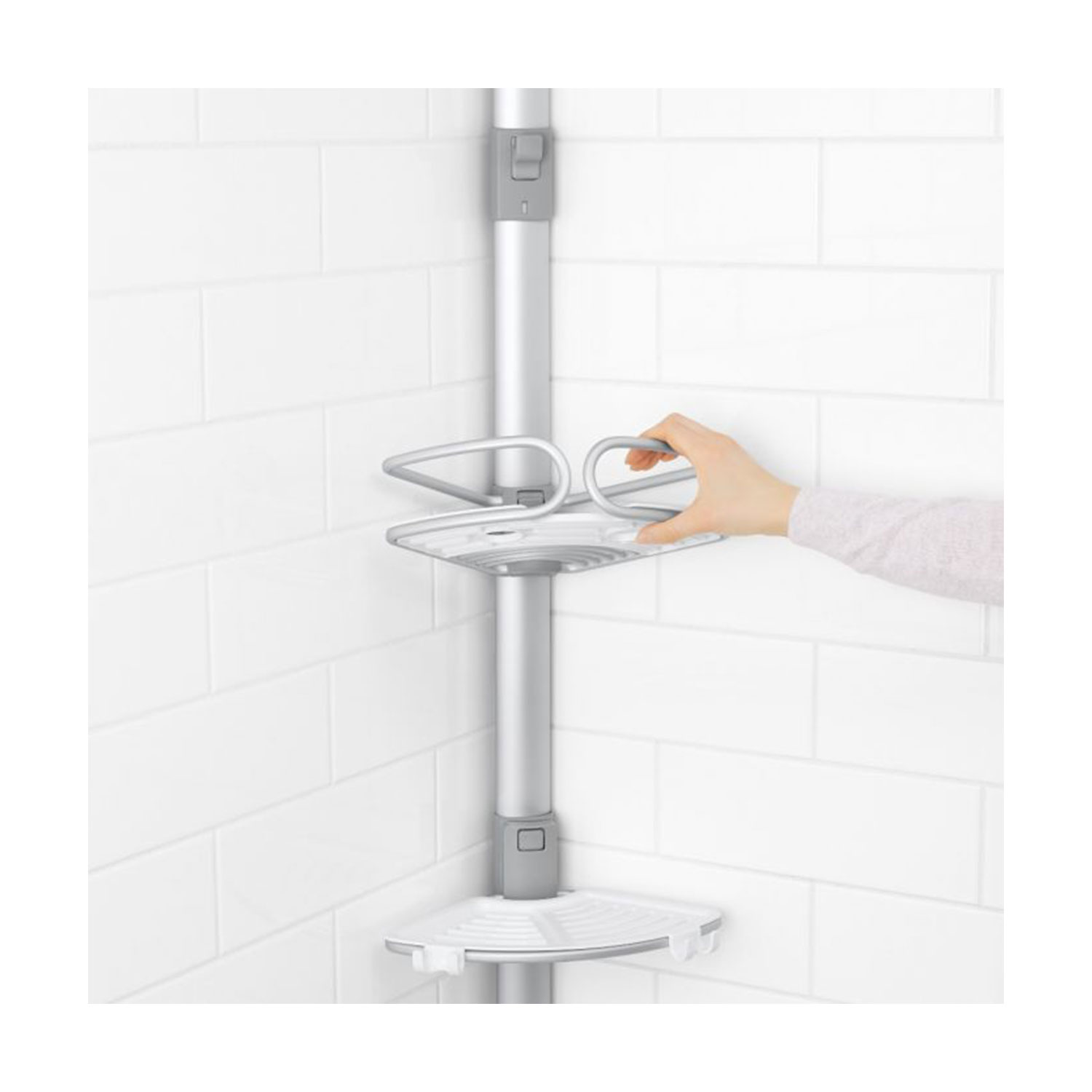OXO Good Grips QuickExtend Aluminum Pole Shower 4Shelf Bath Caddy