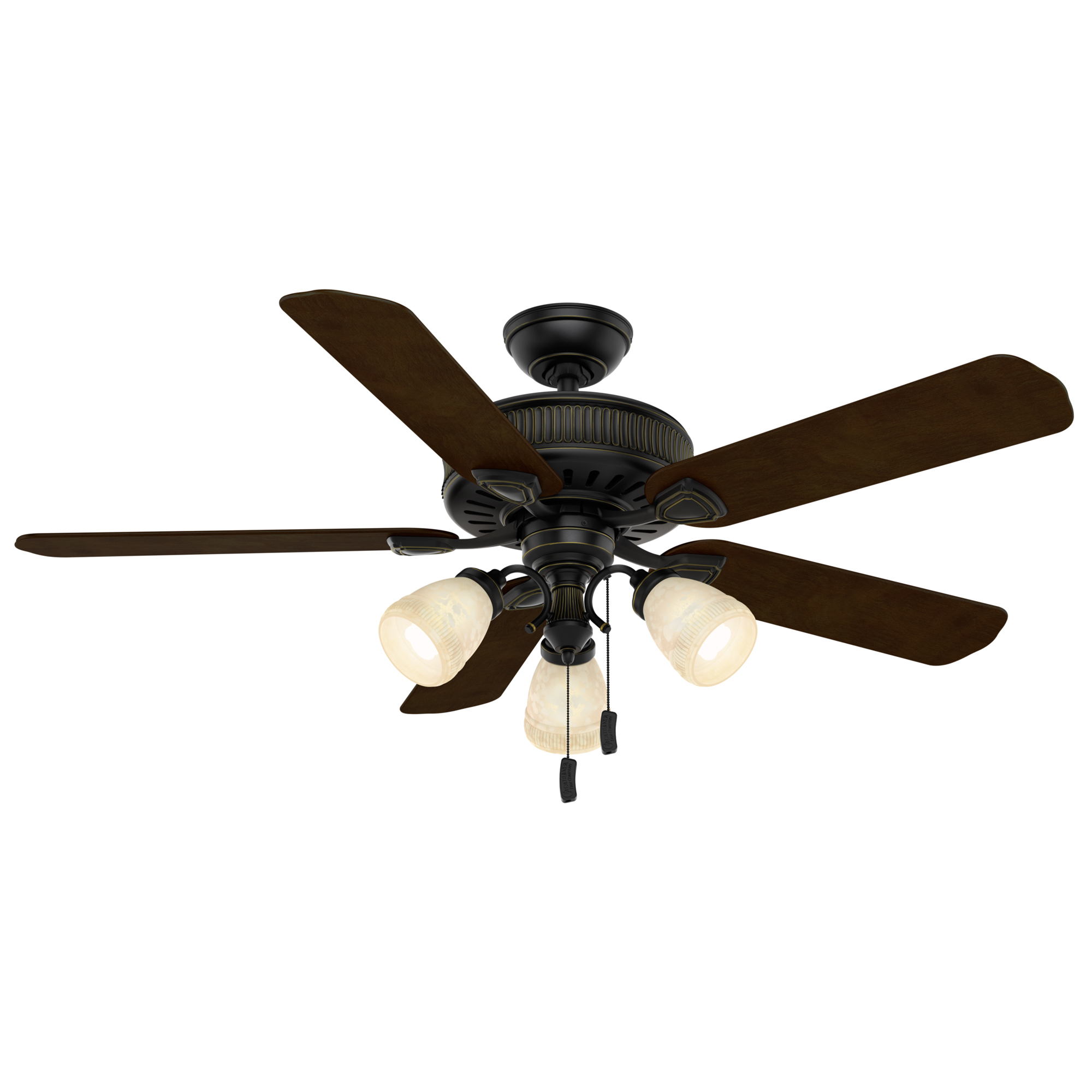 Details About Casablanca Ainsworth 54 Inch Indoor Ceiling Fan W Light Kit Pull Chain Black
