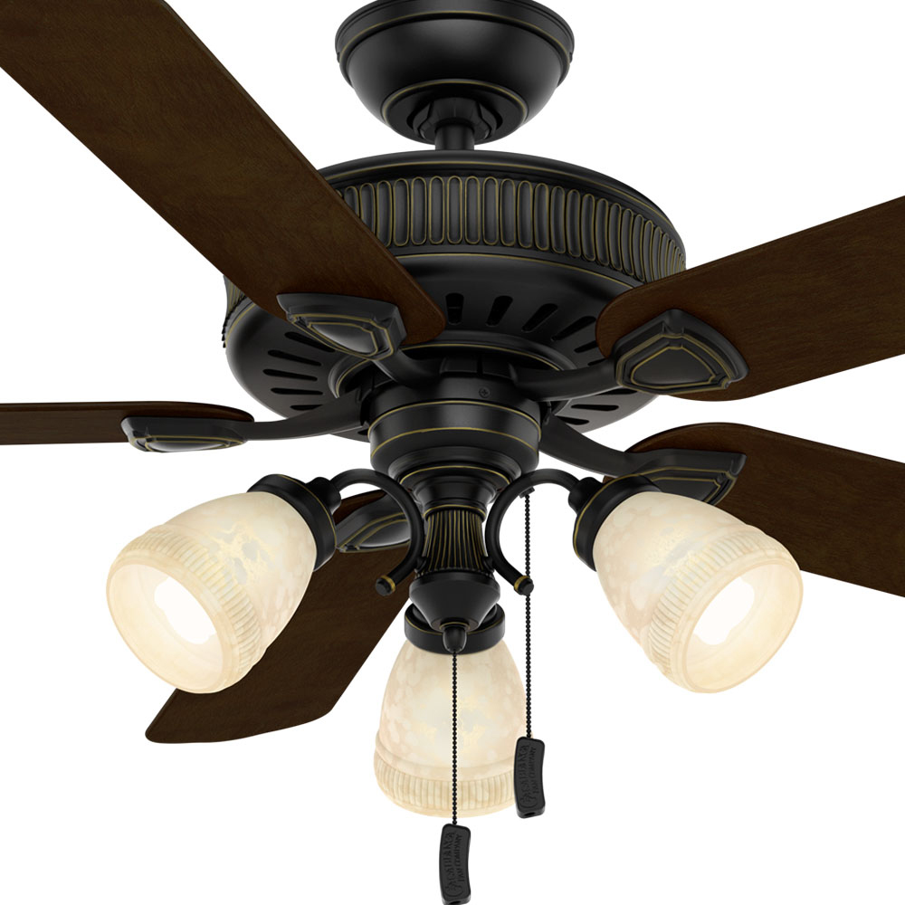 Casablanca Ainsworth 54 Inch Indoor Ceiling Fan w/ Light Kit & Pull