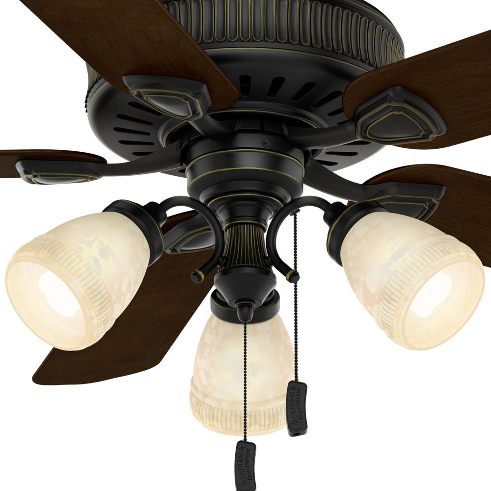Casablanca Ainsworth 54 Inch Ceiling Fan w/ Light & Pull Chain, Black