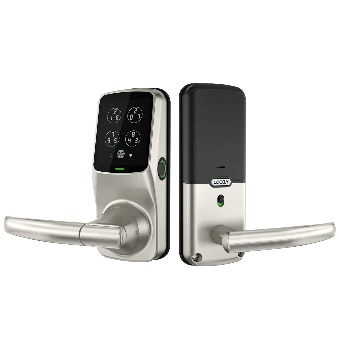 Lockly Secure Plus Digital Keypad Smart Door Latch Handle Lock, Satin