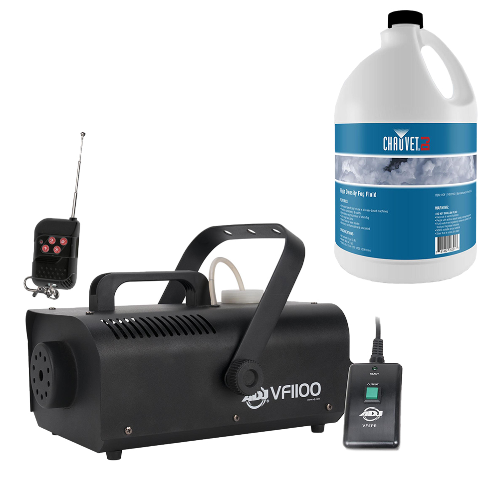 ADJ VF1100 Portable 1 Liter Fog Machine with High Density Fog Juice, 1