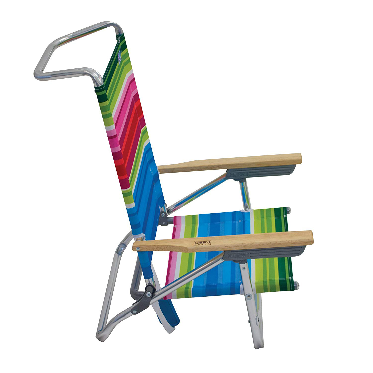 Rio Classic 5 Position Aluminum Lay Flat Folding Beach Lounge Chair ...