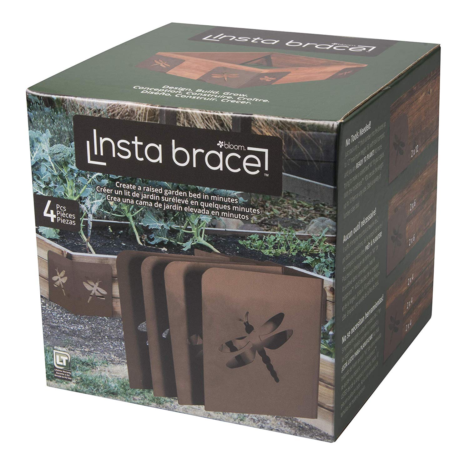 Bloom InstaBrace Steel Raised Garden Bed Brace w/ Dragonfly Cutout (4 Braces) 34613110238 | eBay