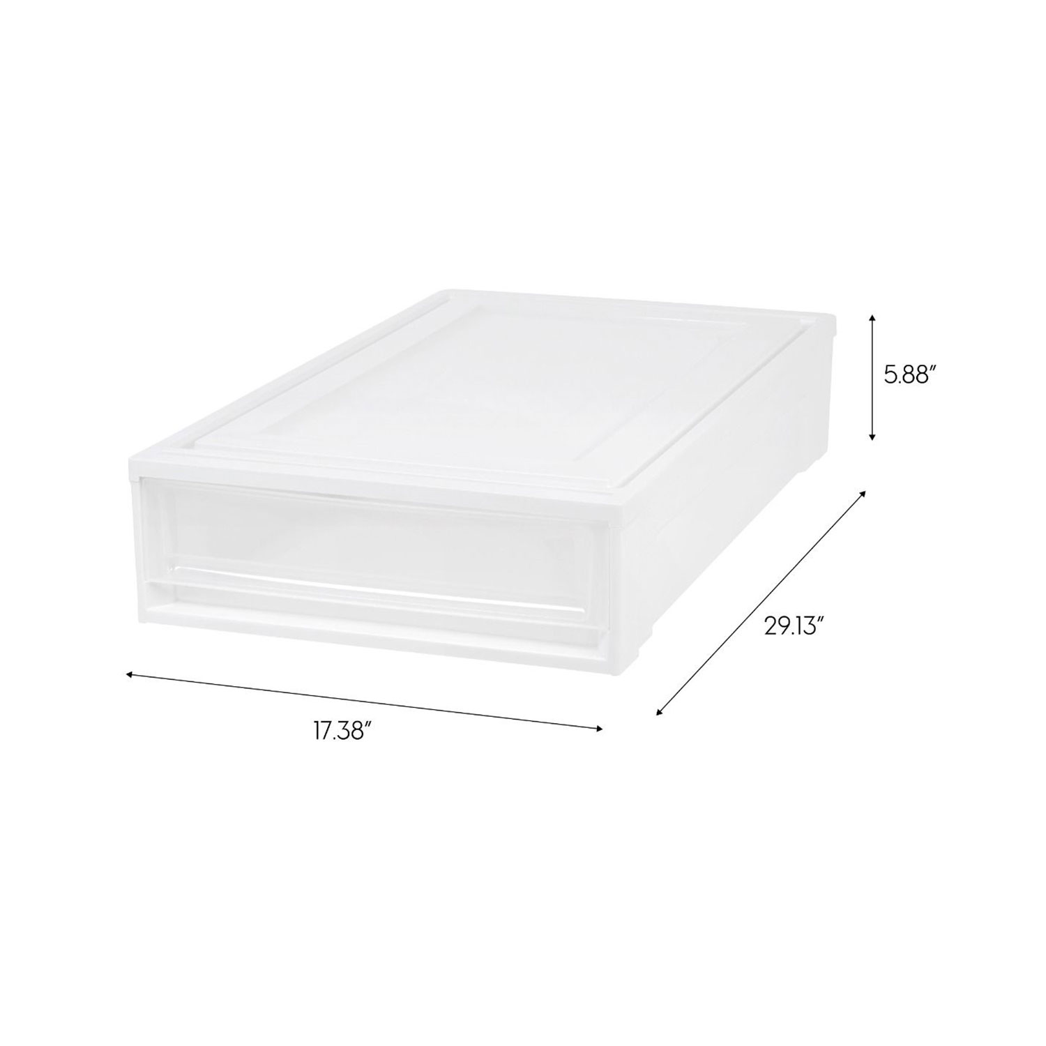IRIS USA Under Bed Plastic Box Chest Drawer Storage Container, White (4 ...