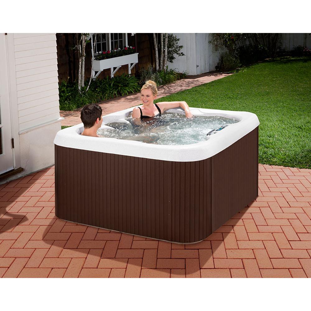 Lifesmart Spas LS100 Plus 4 Person Jetted Plug & Play Hot Tub Spa with ...
