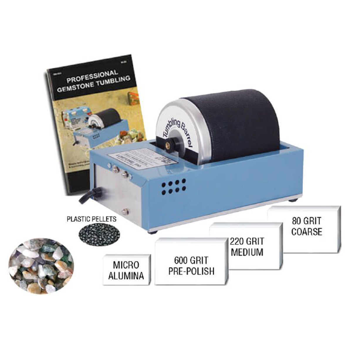 Lortone 3 lb Hobby Rotary Rock Tumbler Polisher, Polish Kit, & Rocks