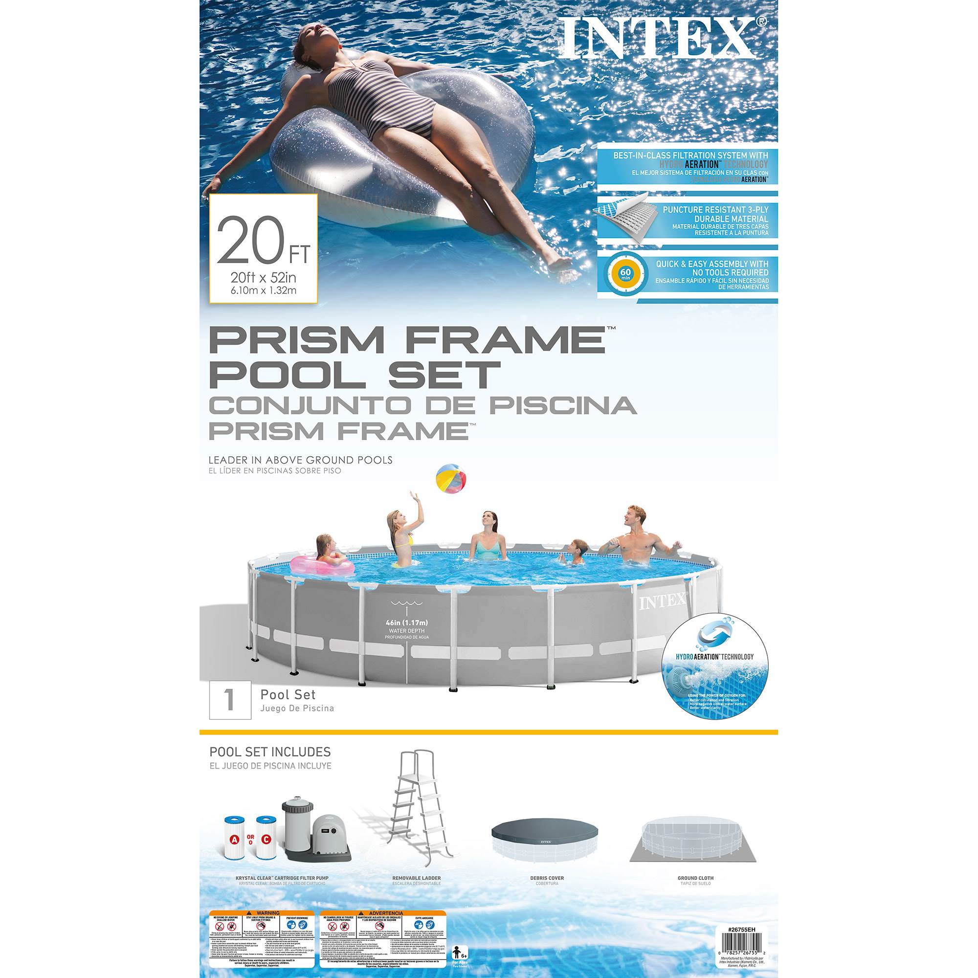 intex prism frame pool filter setup