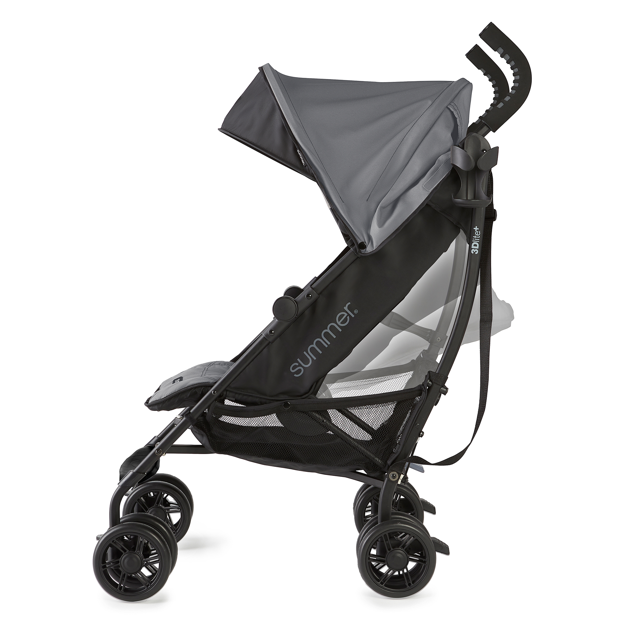 Summer Infant 3DlitePlus OneHand Adjustable Stroller Matte Gray (Open