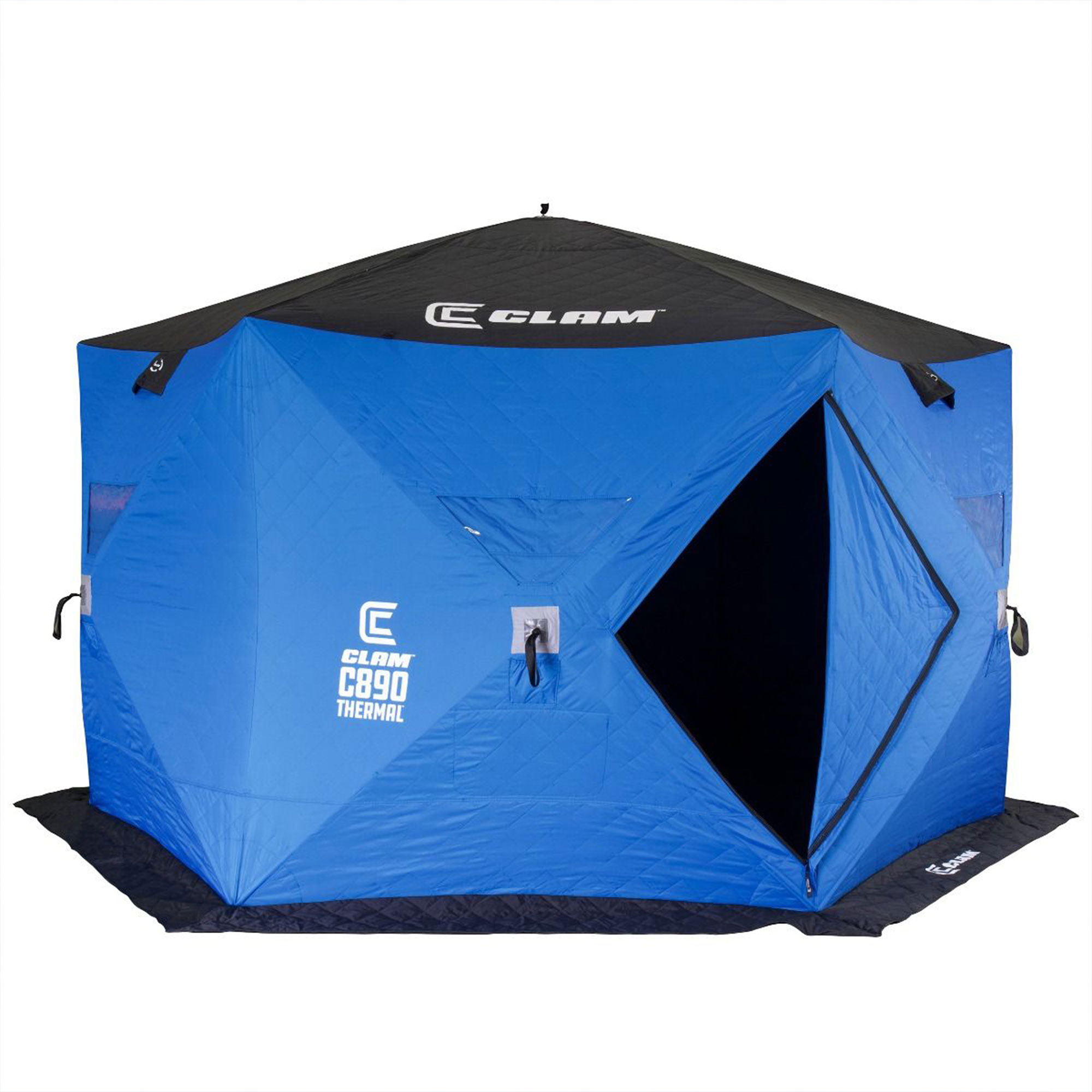 Clam 14478 C-890 12 Foot Pop Up Ice Fishing Angler Hub Shelter