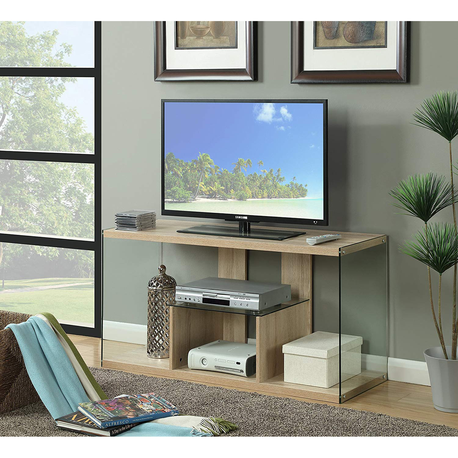 Convenience Concepts Soho 50 Inch Wood TV Stand Console Table
