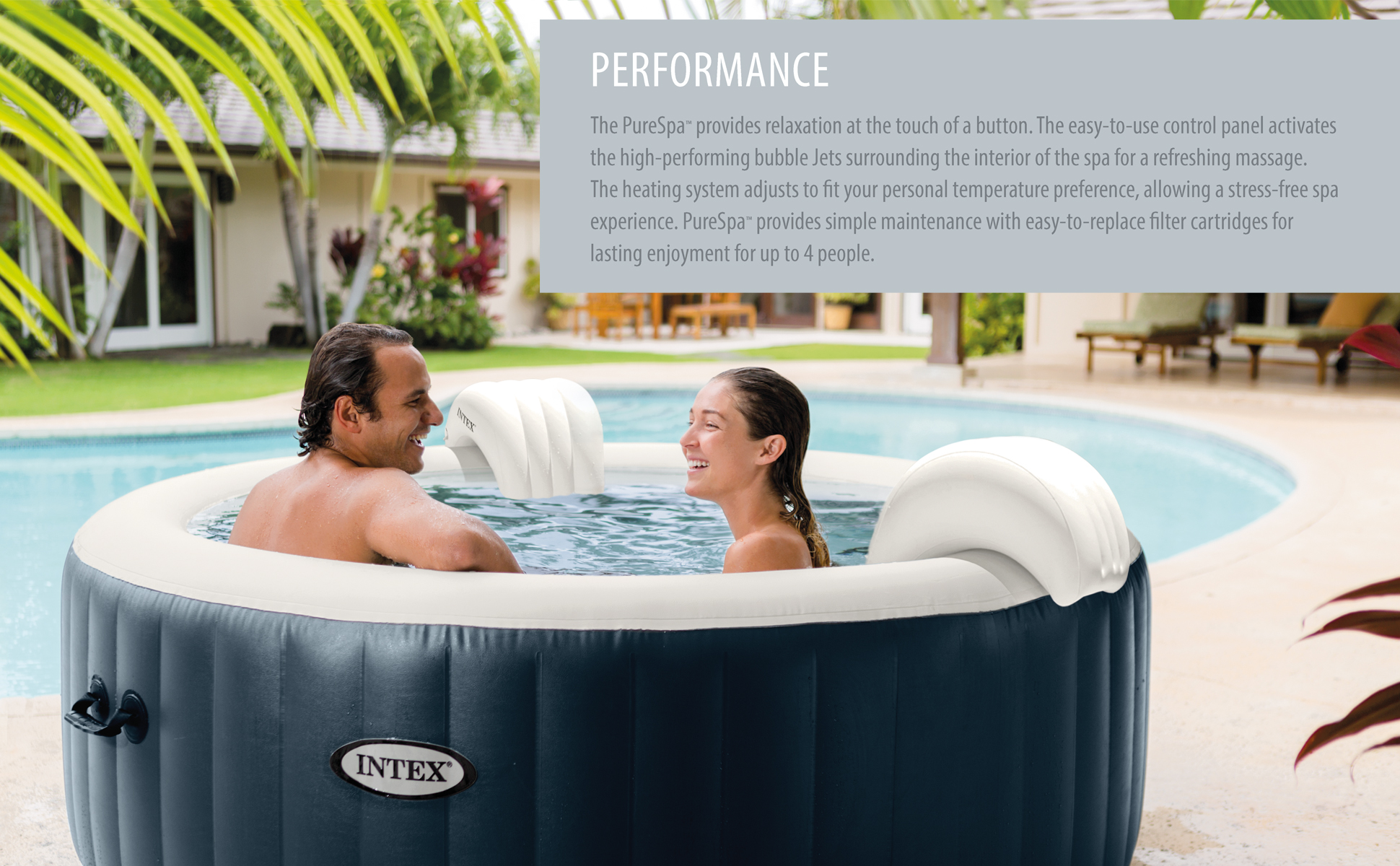 intex purespa bubble hot tub & pool set