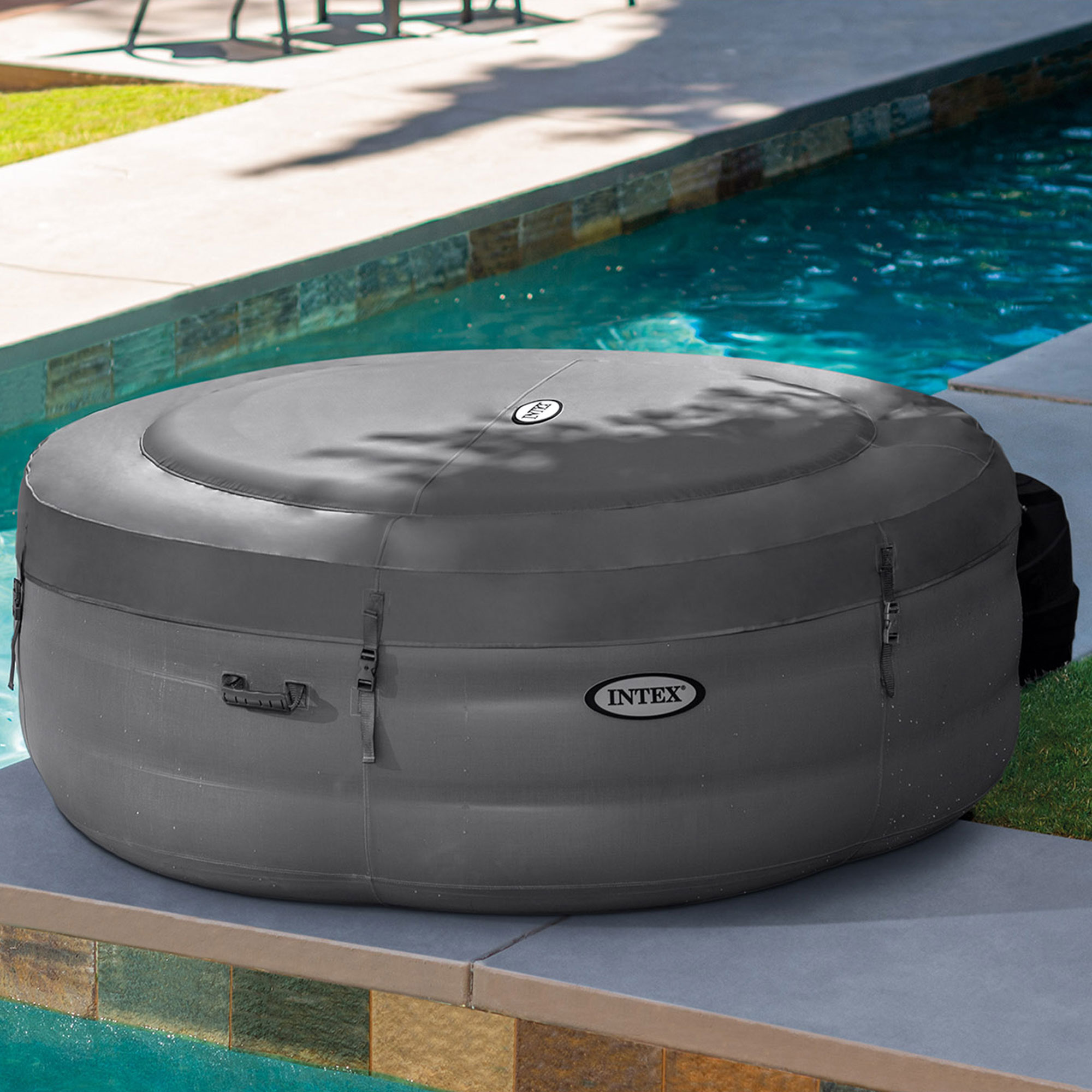 Intex Simple Spa 77in x 26in Inflatable Hot Tub with Pump & Cover (For ...