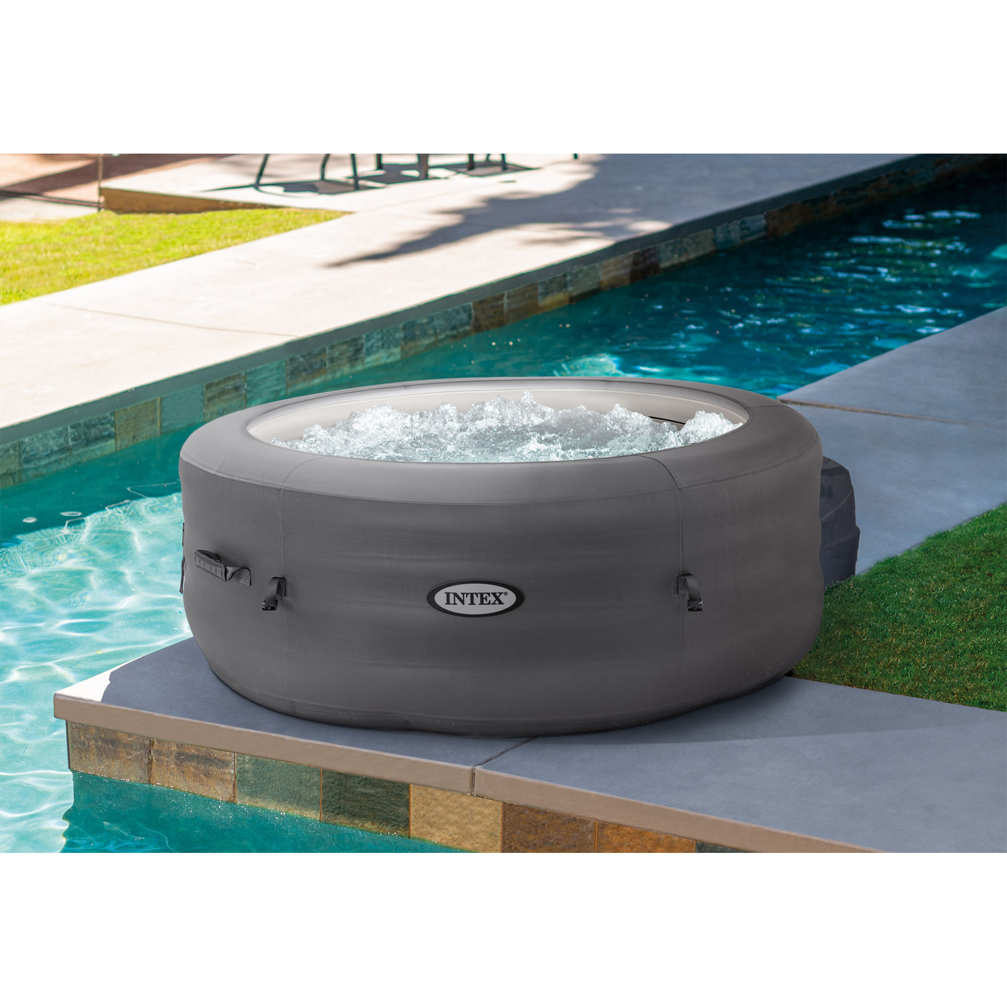 Intex SimpleSpa 4 Person Portable Inflatable Hot Tub Jet Spa with Pump ...
