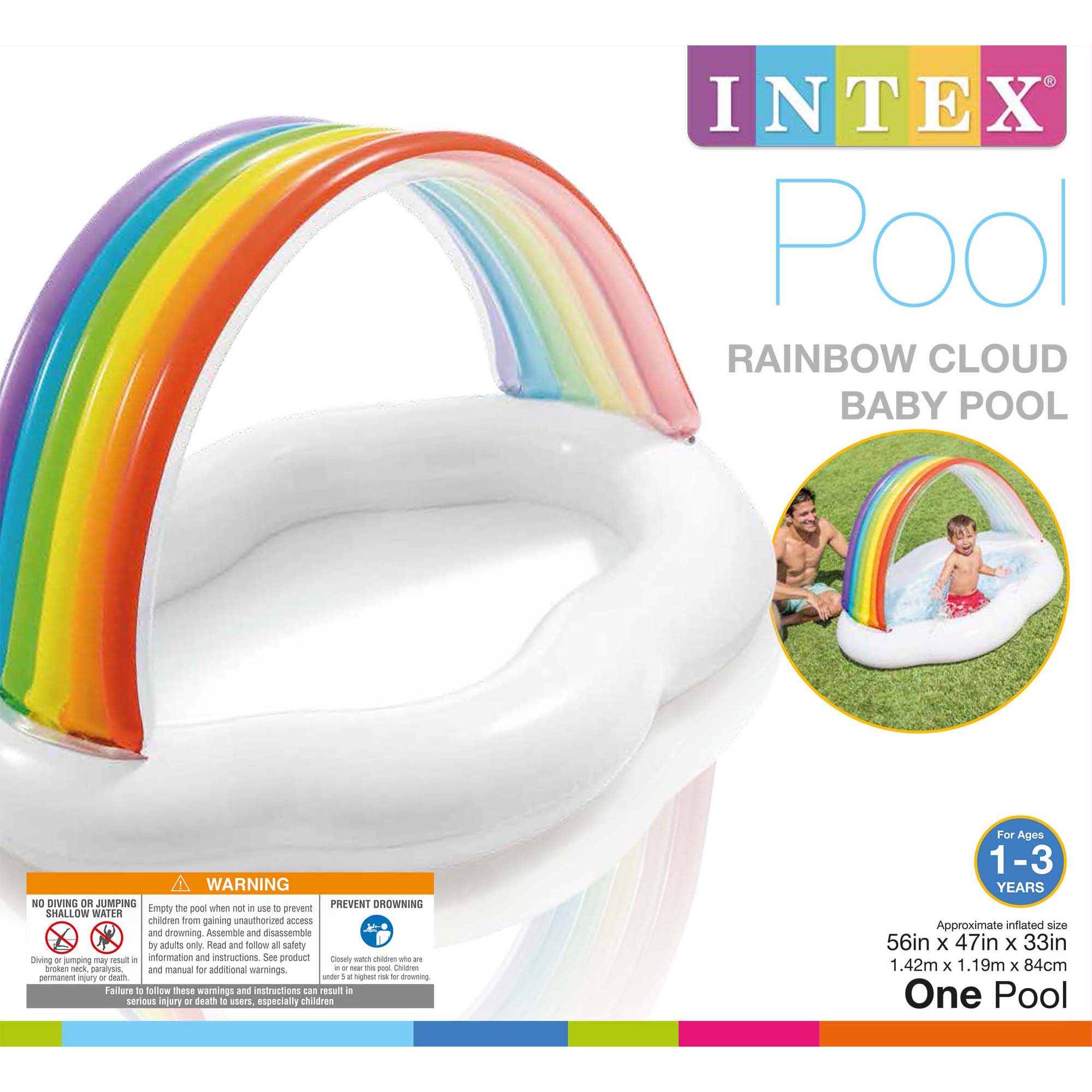 intex rainbow baby pool