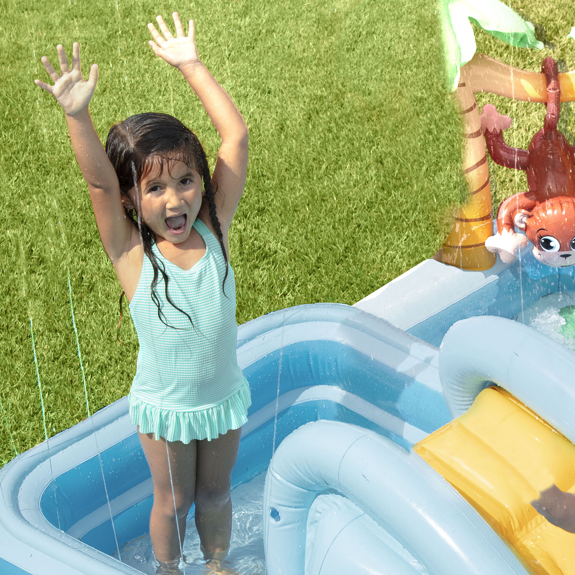 intex jungle adventure play center inflatable kiddie spray wading pool