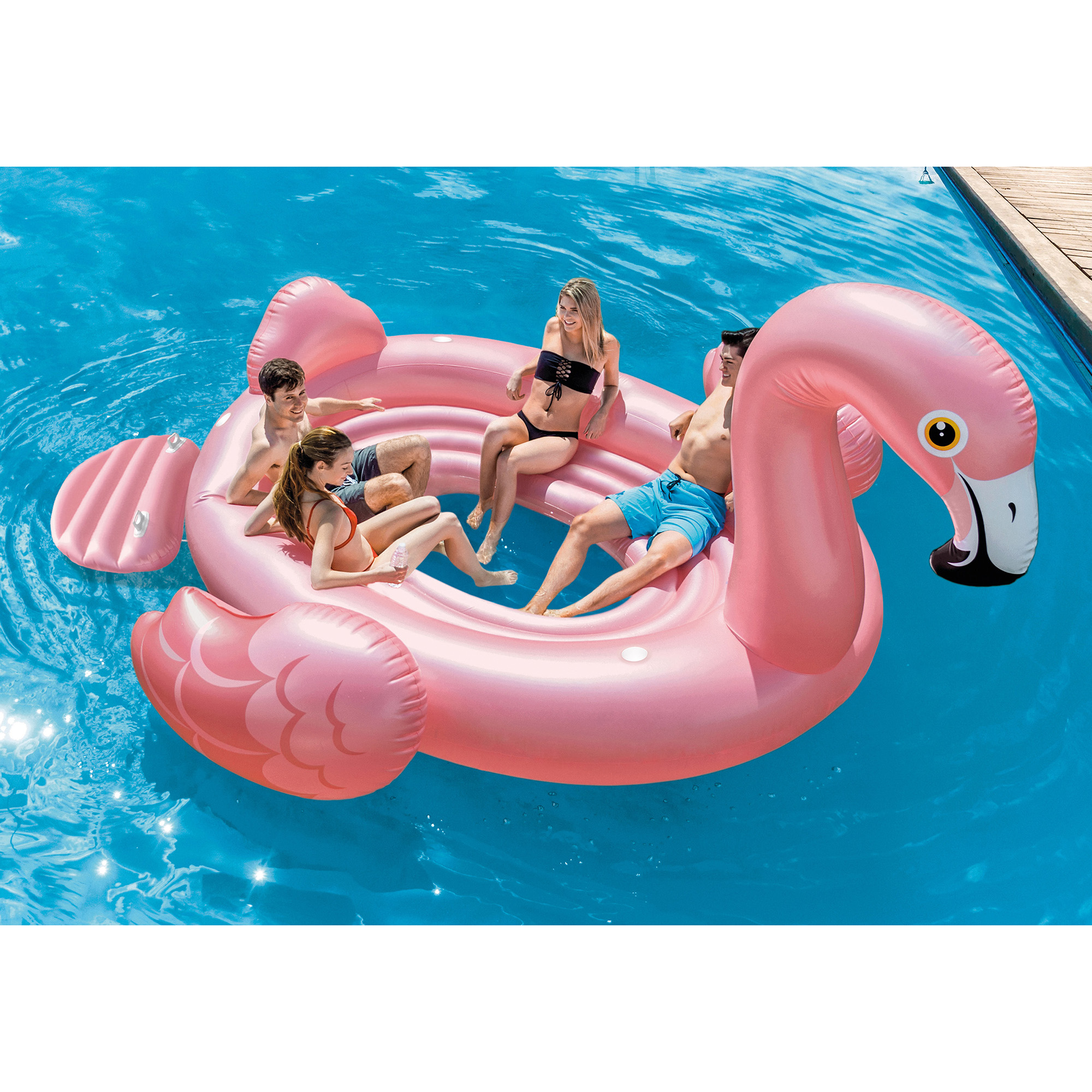Intex 57297ep Giant Inflatable Flamingo Party Island Ride On Swimming Pool Float Ebay