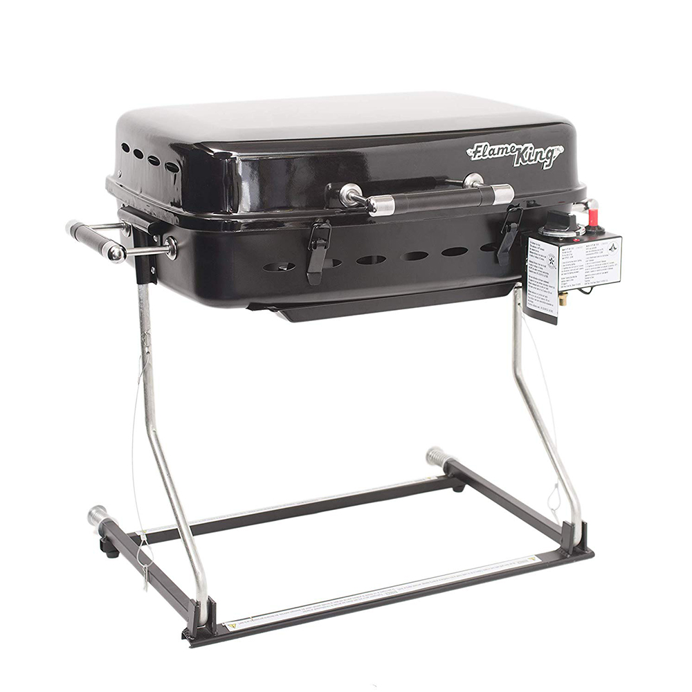 Flame King YSNHT400 RV Trailer Mount 214 Square Inch Propane Gas Grill, Black eBay