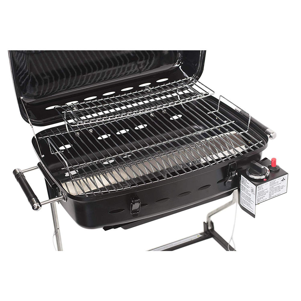 Flame King RV Trailer Mount 214 Square Inch Propane Gas Grill, Black ...