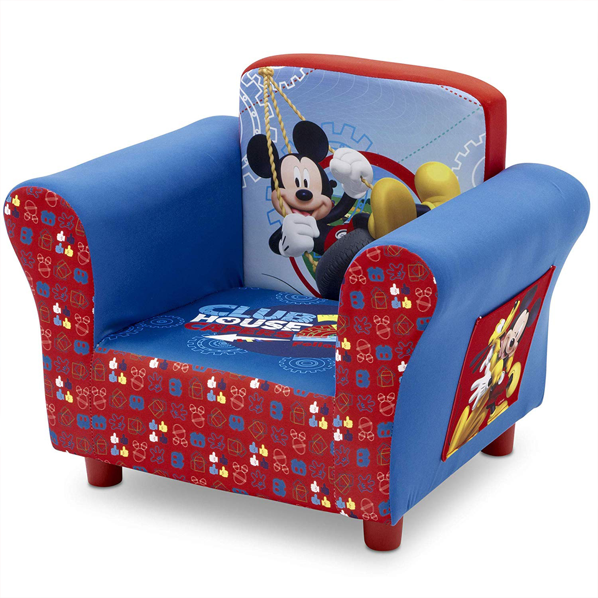 Delta Children Disney Mickey Mouse Upholstered Toddler Chair with Side