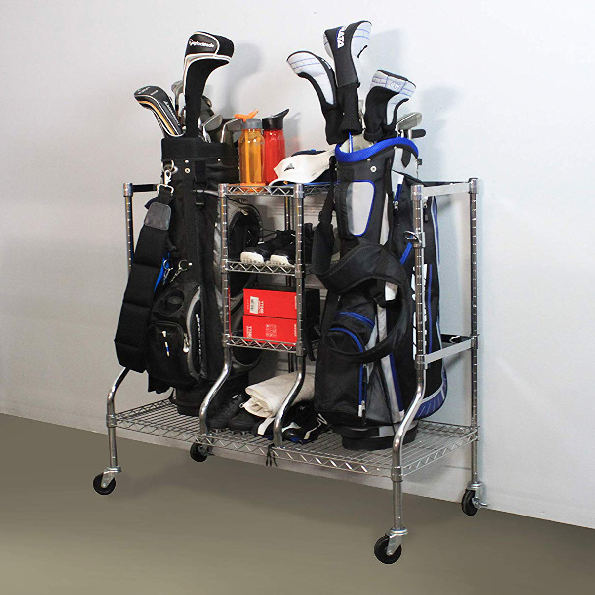 commercial golf bag storage rack