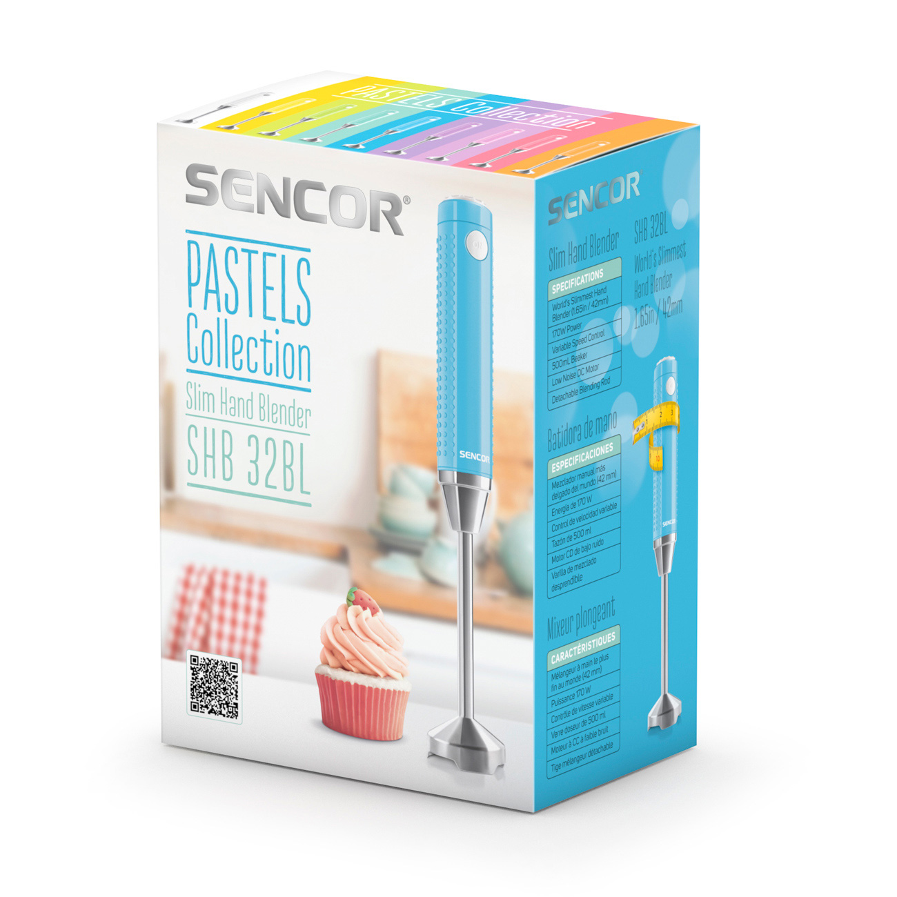 Sencor Slim Hand Held Immersion Blender Stick Mixer Set with 17oz