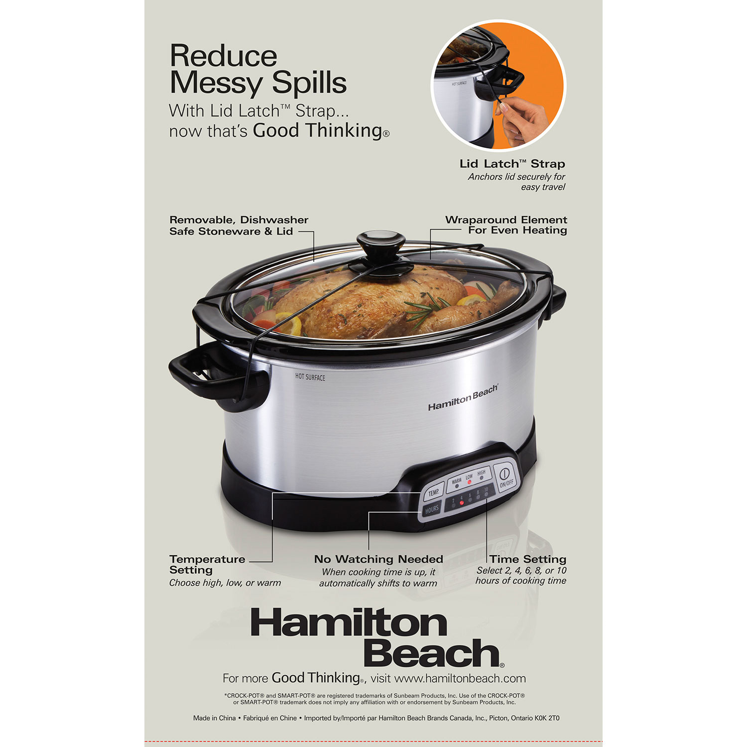 Hamilton Beach 5 Quart Kitchen Automatic Programmable Slow Cooker (Open
