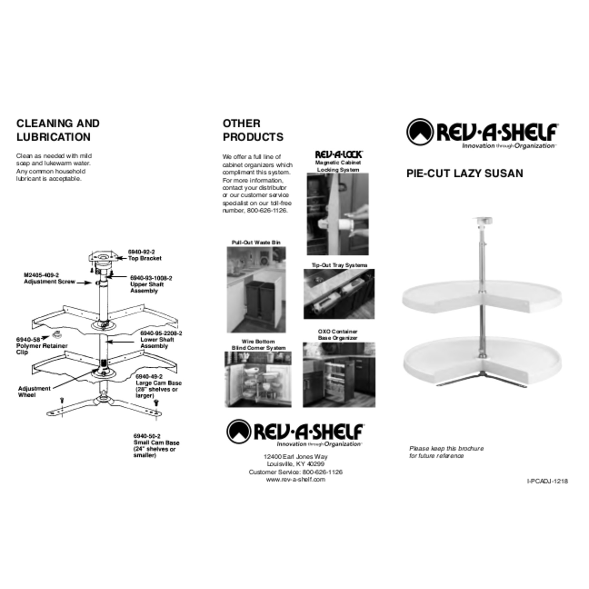 RevAShelf 6942281152 28Inch Polymer Pie Cut 2Shelf Lazy Susan