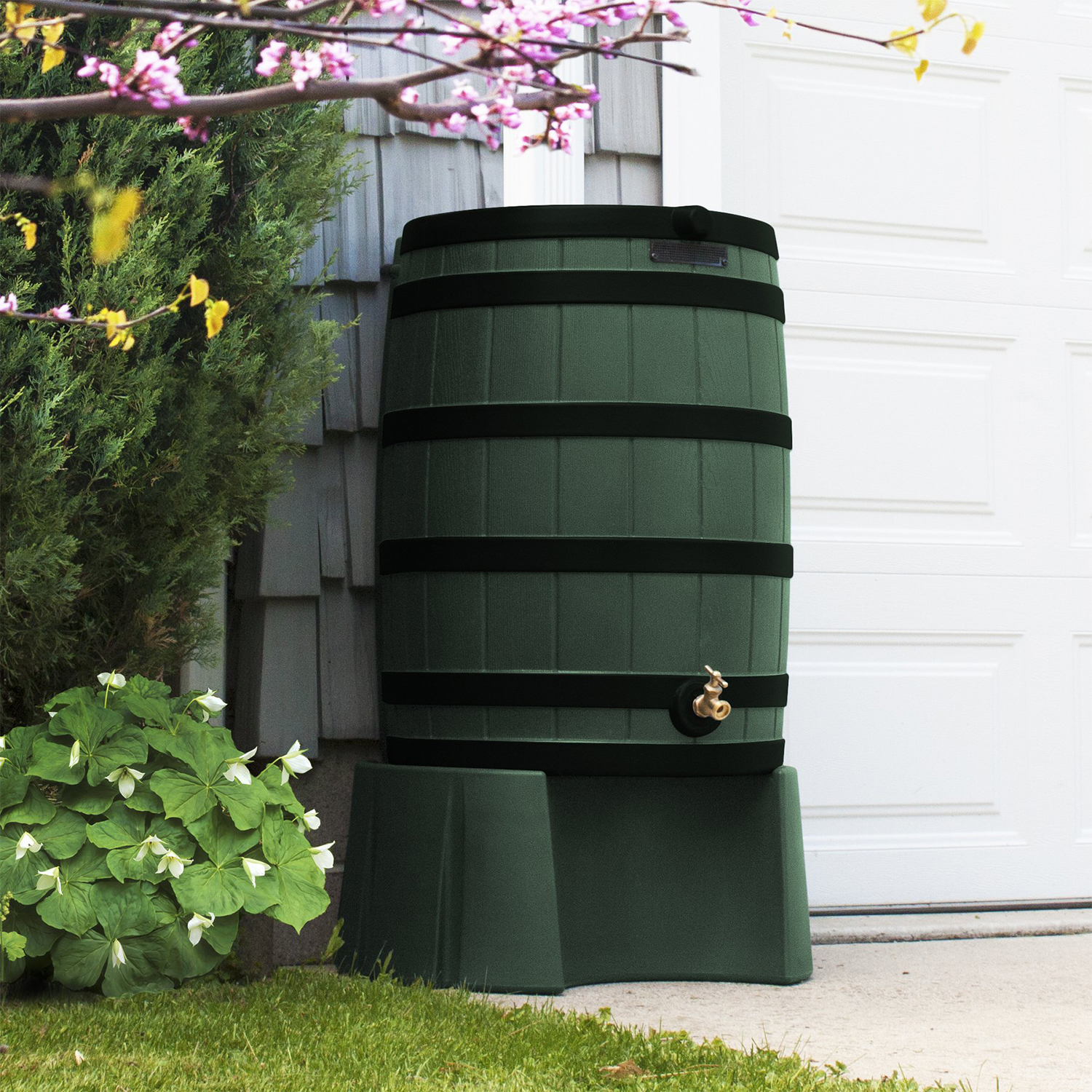 Good Ideas Rain Wizard 50 Gallon Plastic Rain Barrel Water Collector