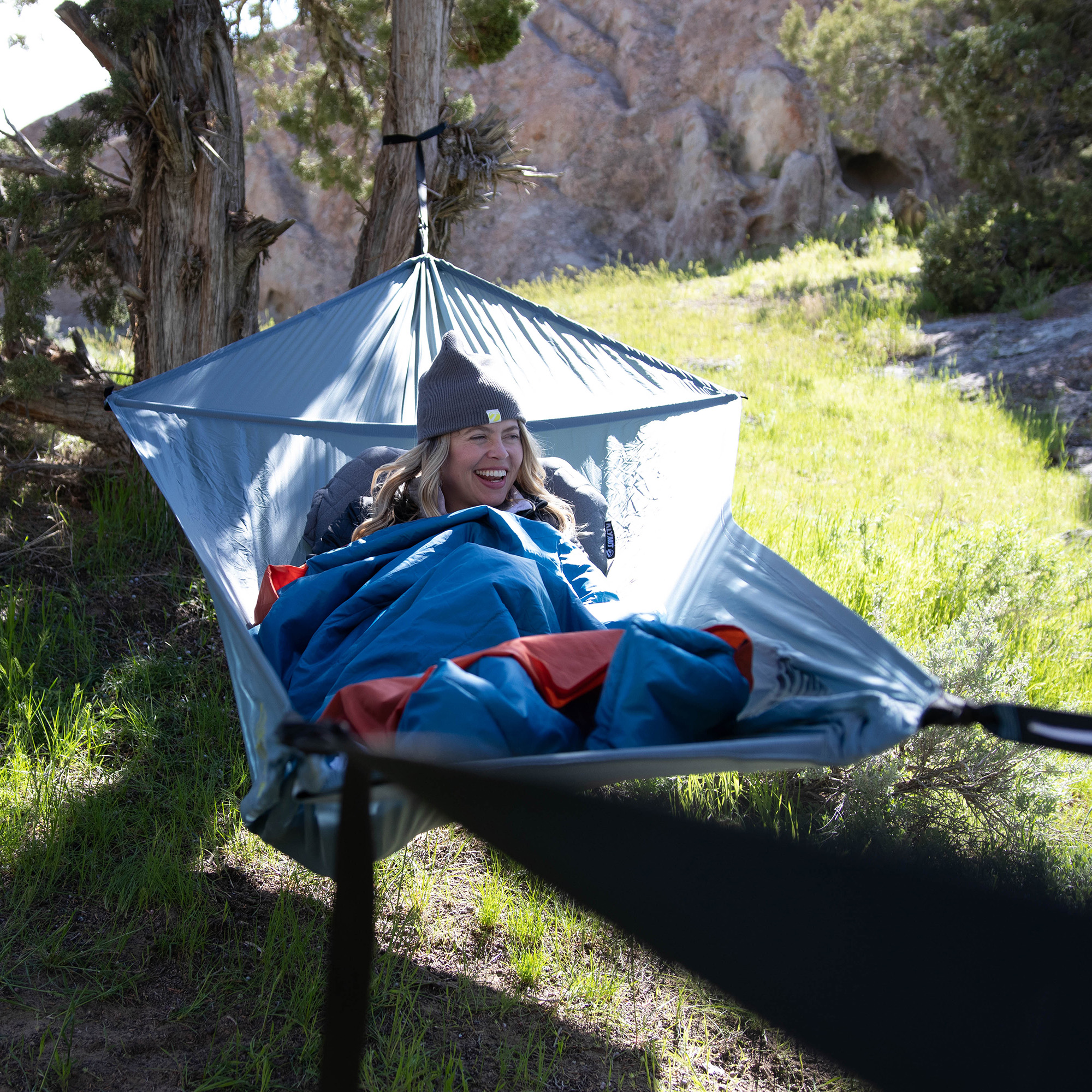 Klymit 09LHBL01C Lay Flat Outdoor Camping Hammock with Adjustable Dual