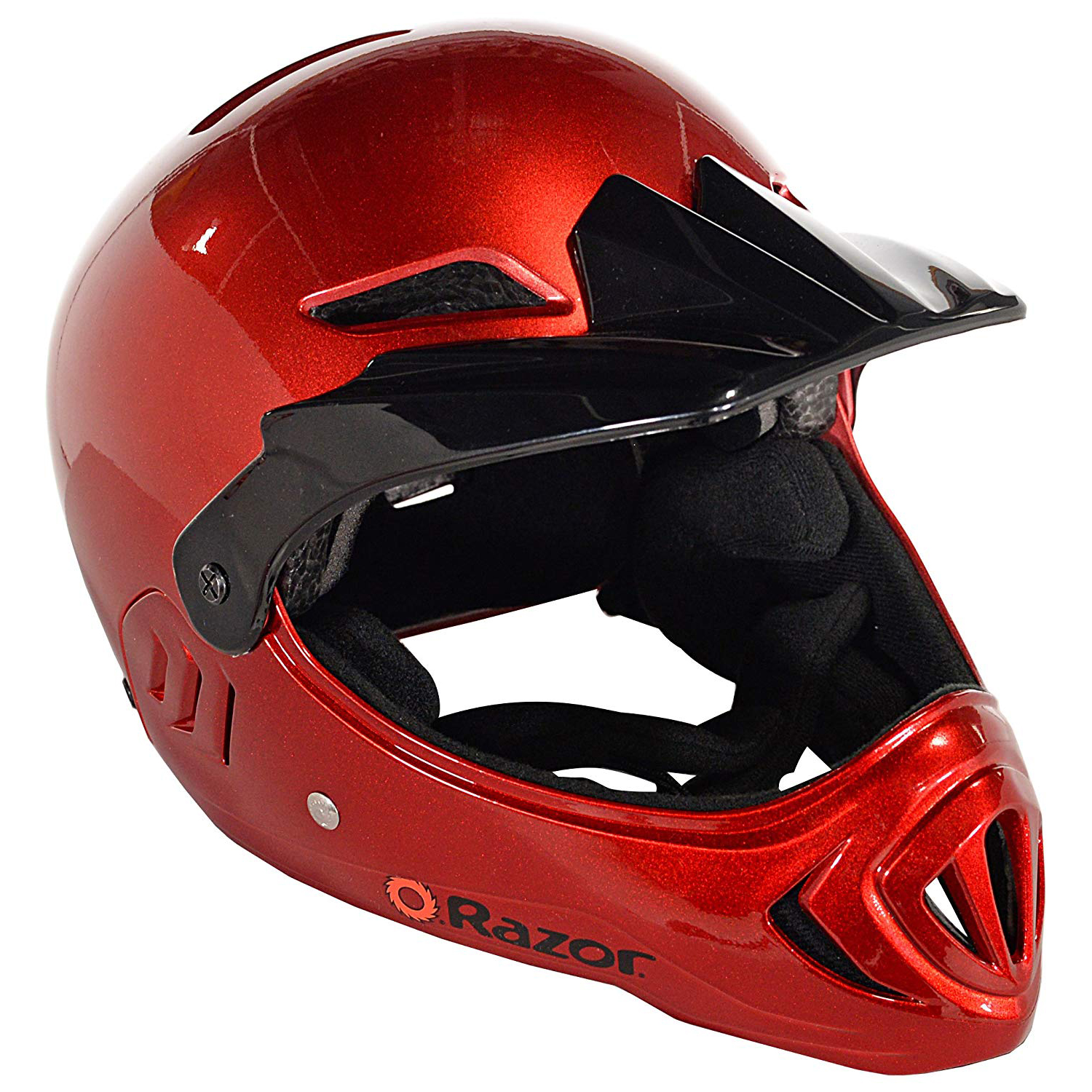 Razor Youth Kids Full Face Sport Bicycle BMX Bike Helmet, Lucid Red
