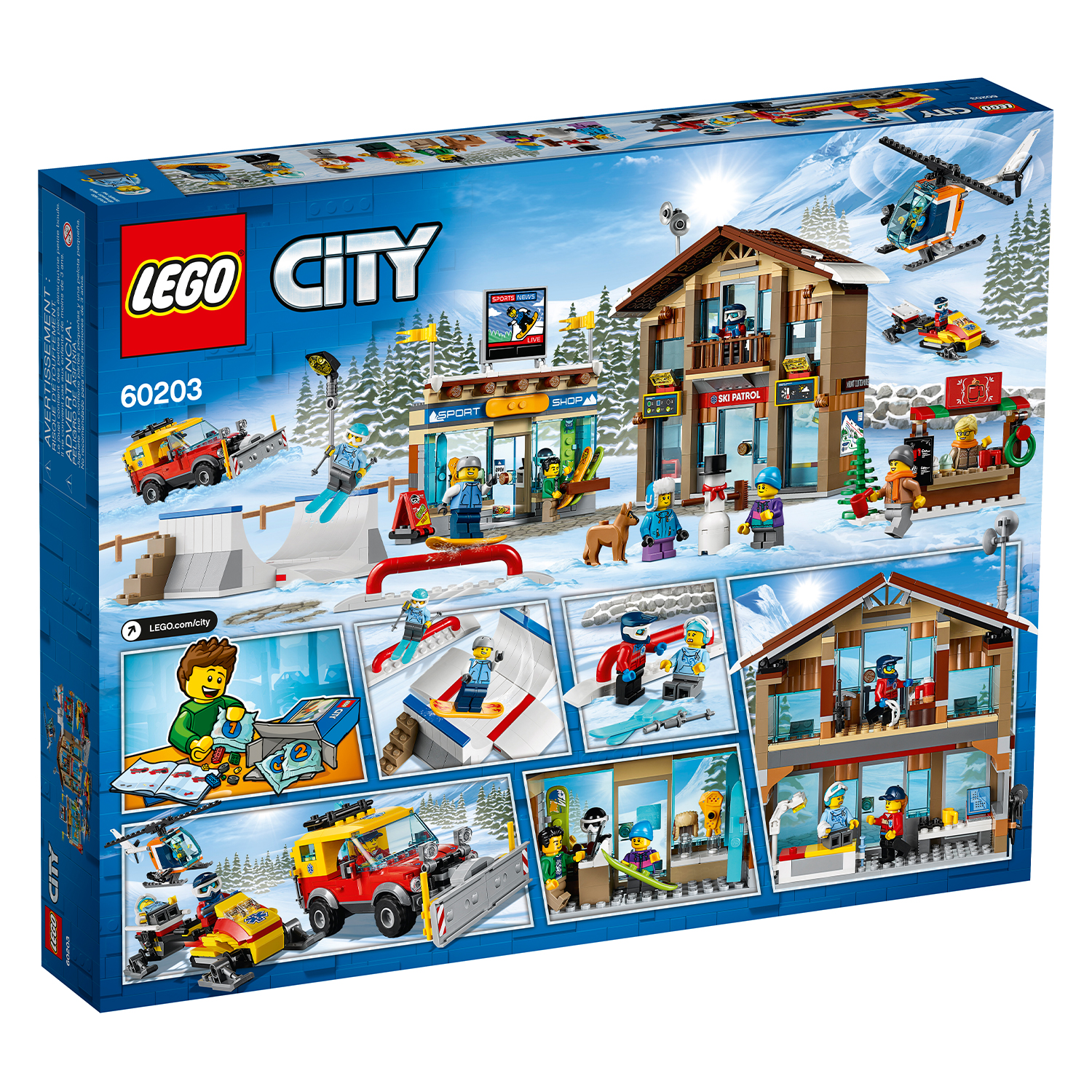 LEGO City Winter Ski Resort Building Kit 806 Pieces w/ 11 Minifigures