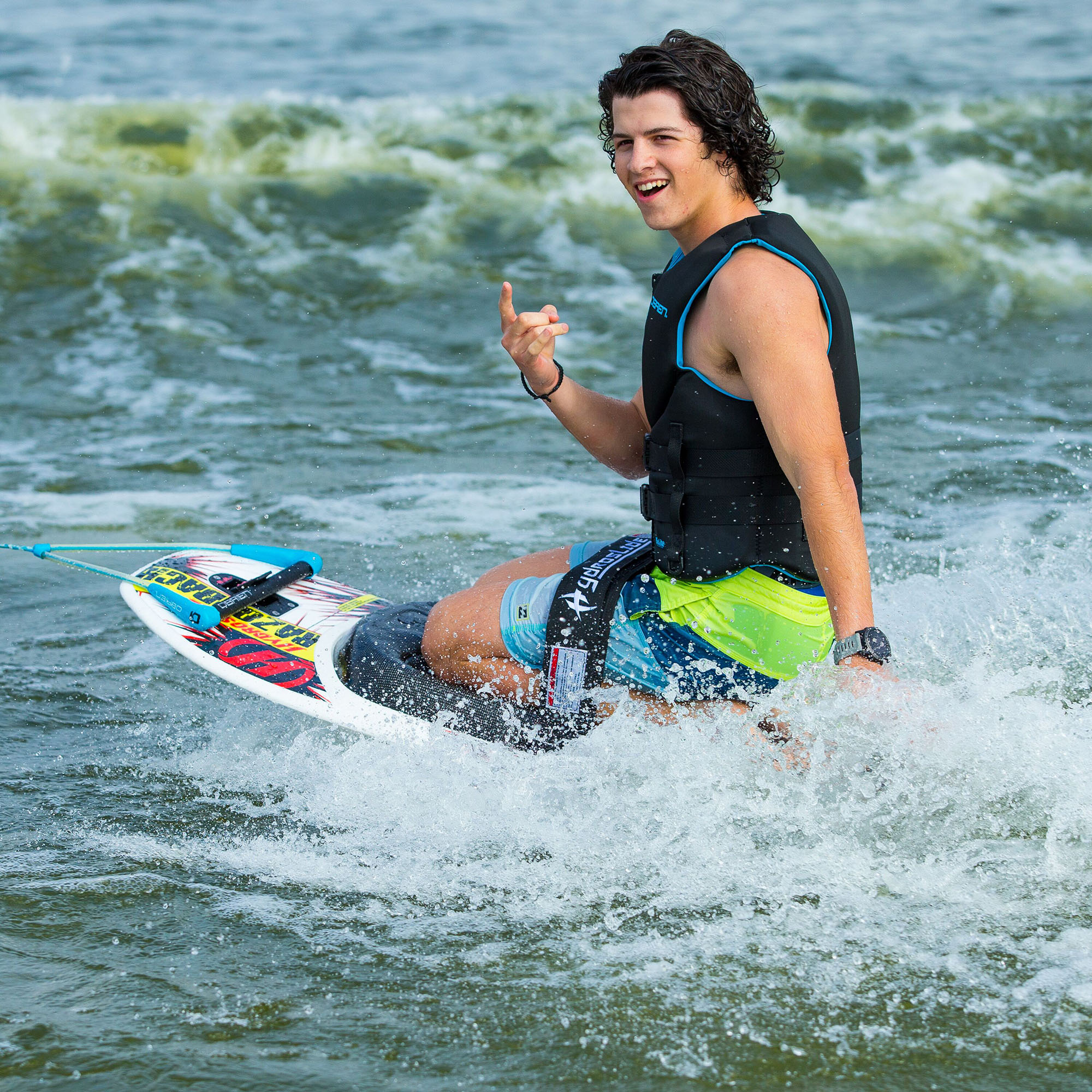 Hydroslide Razorback Adult Water Kneeboard with Handle & Hydro Hook Tow