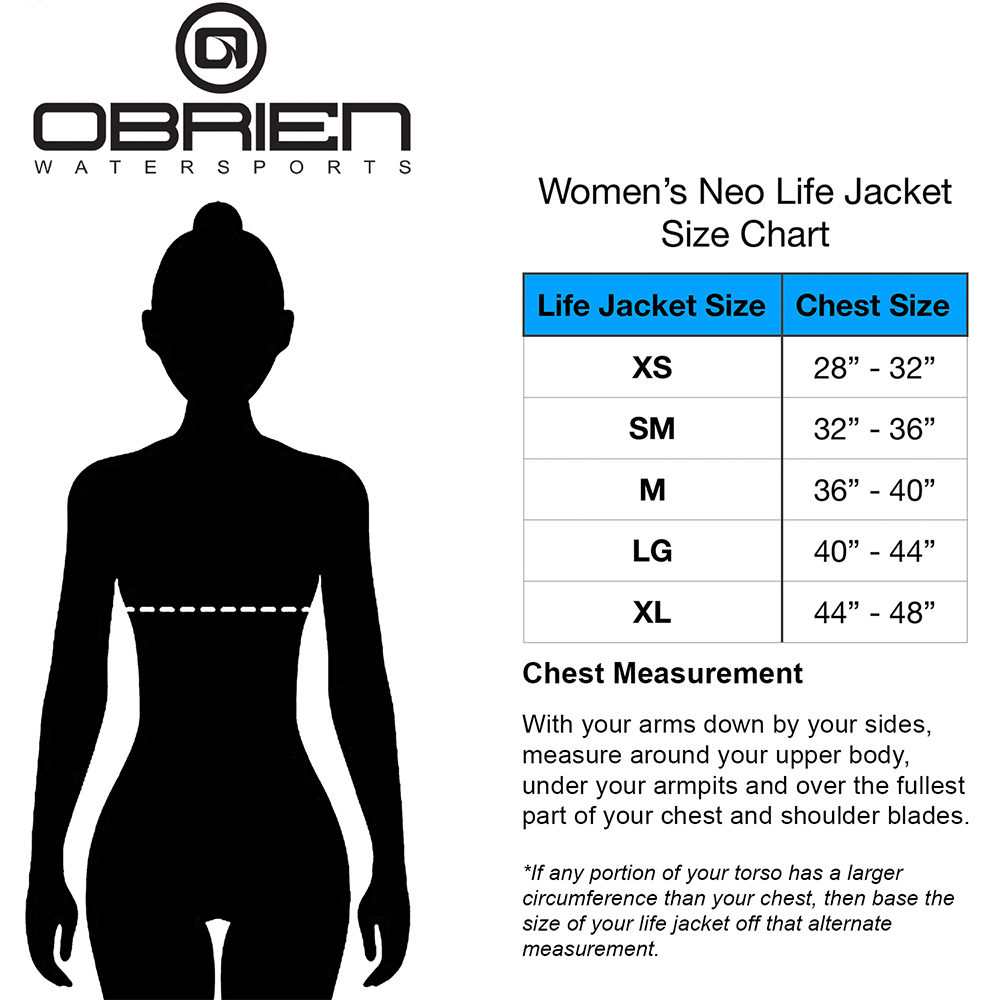O'Brien Women's Adult Traditional Neoprene Life Jacket Size Extra Small