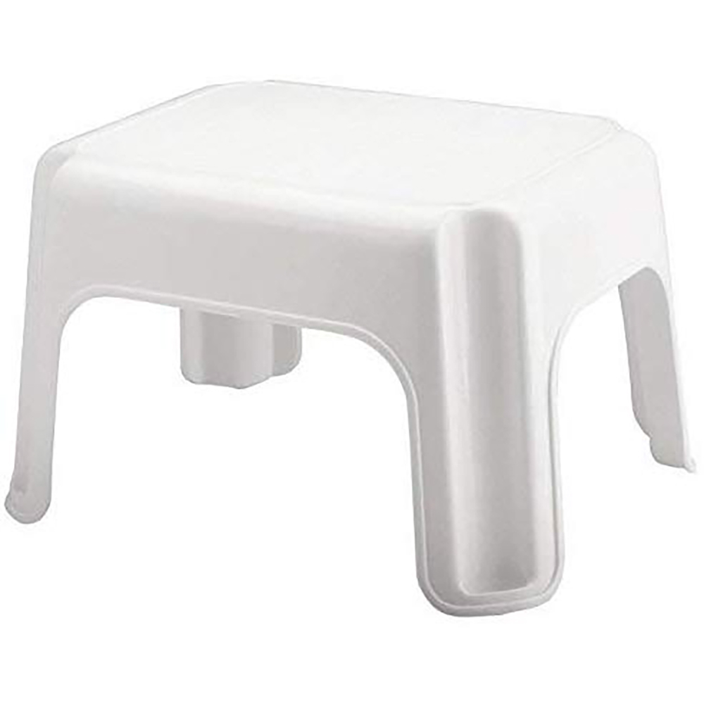 Rubbermaid Roughneck Plastic Family Sturdy Small Step Stool, White