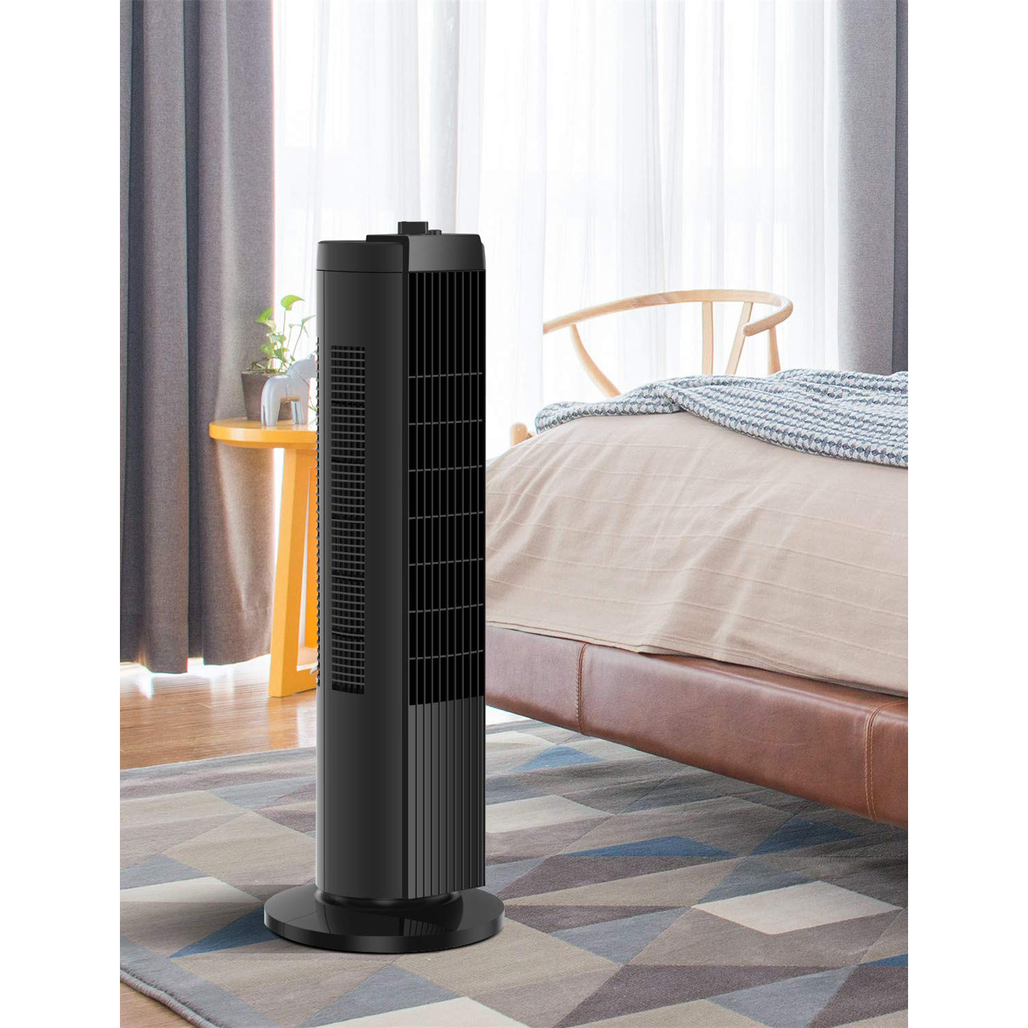 PELONIS 28 Inch Tall 3 Speed Compact Oscillating Tower Fan, Black (Used