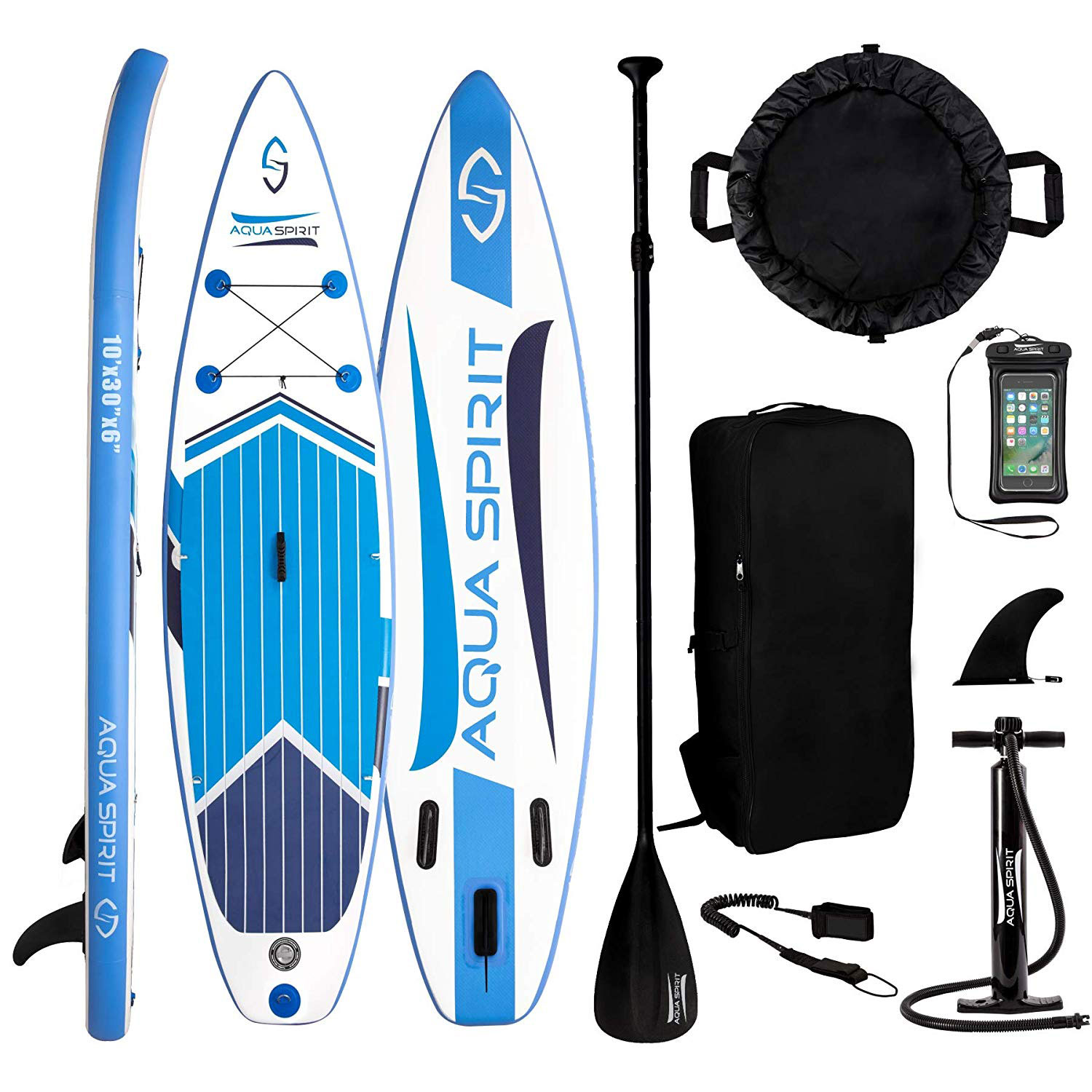 Доска paddleboard Aqua Spirit 10 Foot Inflatable SUP Stand UP Paddle Board ...