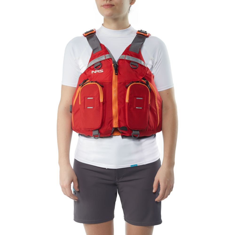 NRS cVest Type III PFD Adult Kayak Life Jacket Vest with Mesh Back, Red