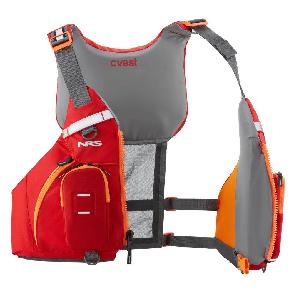 NRS cVest Type III PFD Adult Kayak Life Jacket Vest with Mesh Back, Red