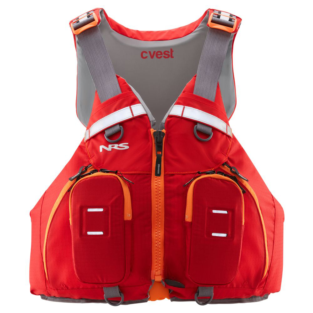 NRS CVest PFD Adult Kayak Life Jacket Vest With Mesh Back, Red, XL/XXL ...