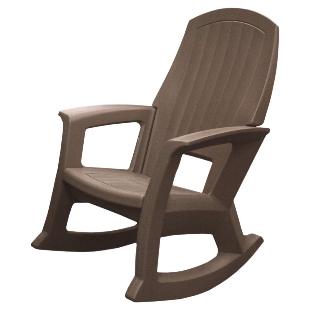 details about semco plastics sems recycled plastic resin outdoor patio  rocking chair taupe