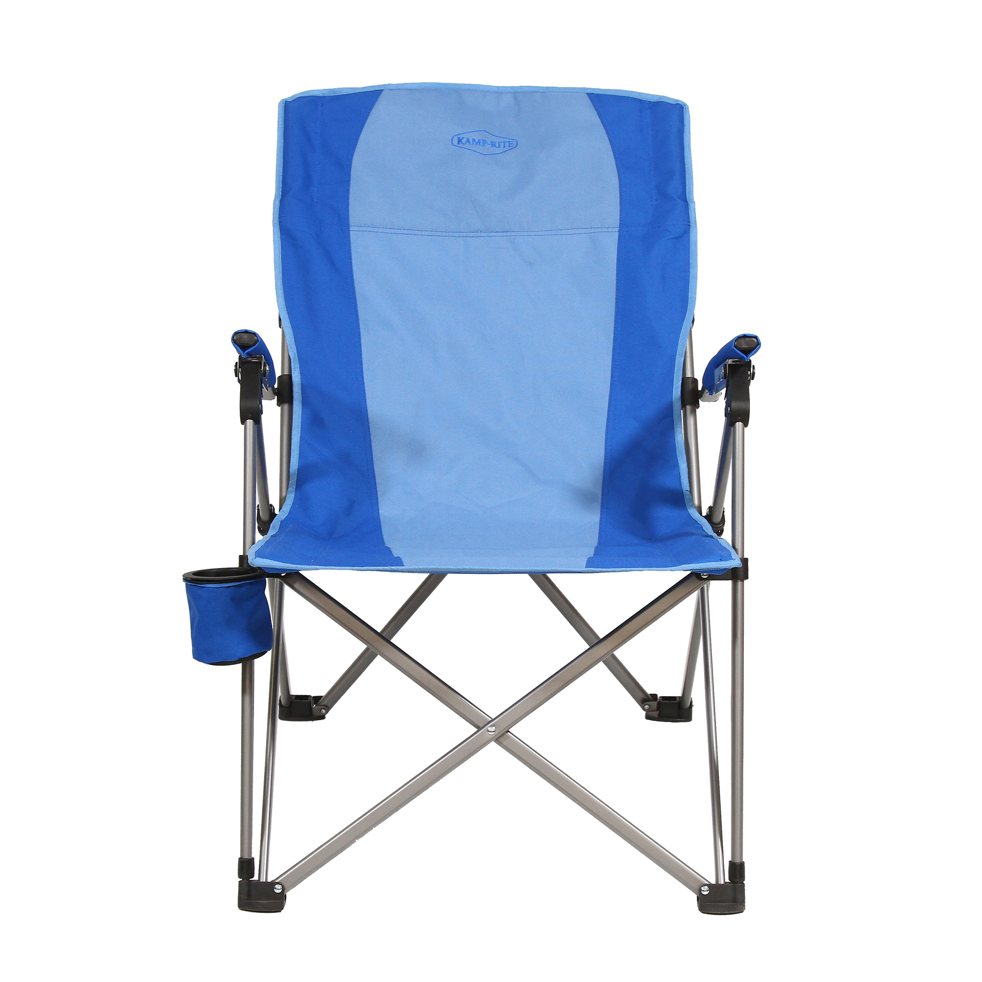 Kamp-Rite 3 Position Reclining Hard Arm Camp Folding Chair, Blue (Used