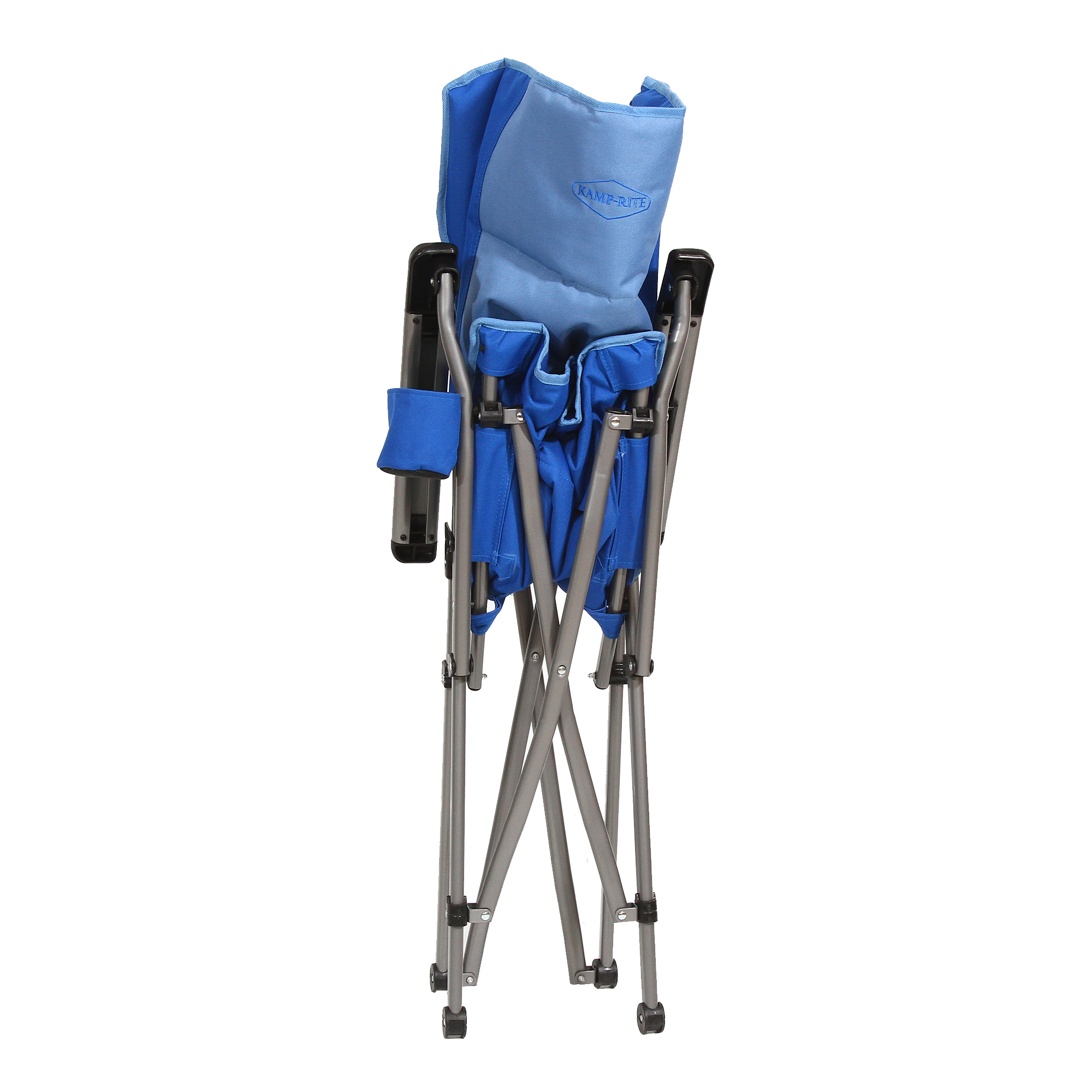 Kamp-Rite KAMPCC156 Padded Hard Arm Camp Folding Chair with Cupholder